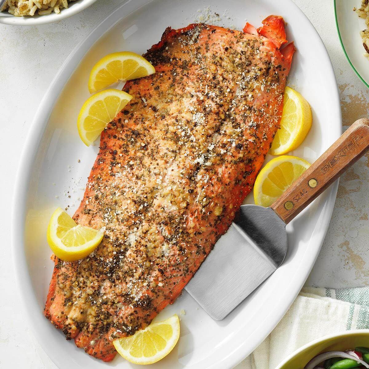 Baked salmon fillet